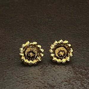 Elegant Gold Floral Stud Earrings